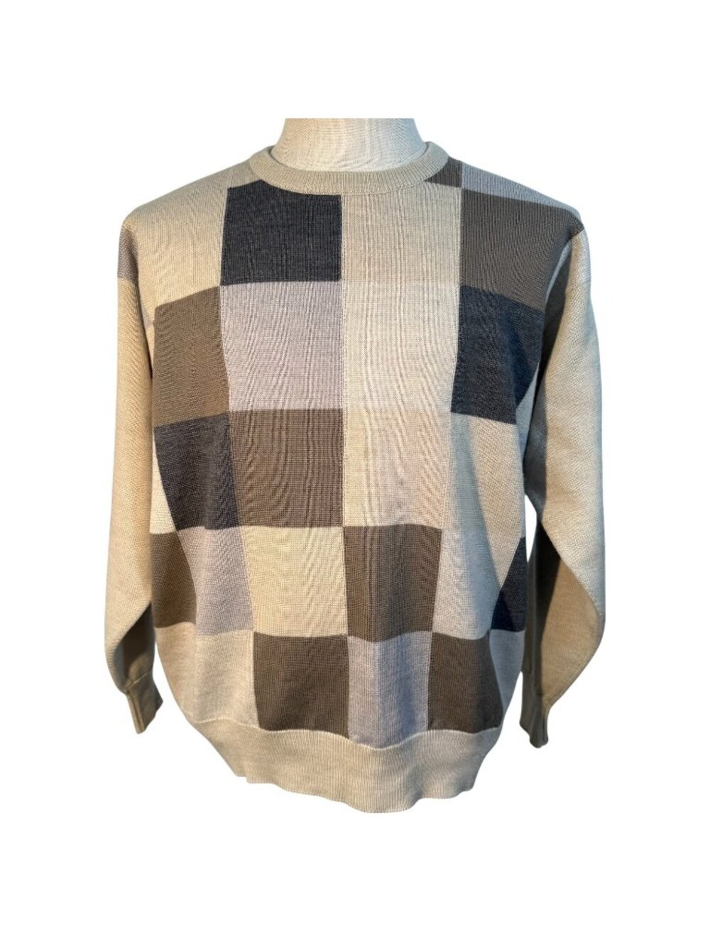 Pringle Of Scotland Mens Crewneck Lambswool Sweater Size XXL ? Brown Beige READ
